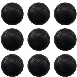 XGNG 50Pcs Football Pattern Imitation Leather Style Plastic Shank Buttons - Round Black Craft Set
