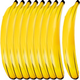 9 Pcs 71 Inch Jumbo Inflatable Banana Props Large Blow Up Banana Giant Inflatable Banana Floats Huge Banana Balloons for Indoor Outdoor Summer Pool Bachelorette Party