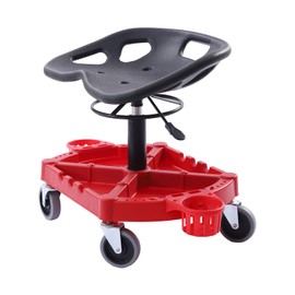 RudiUsoy Rolling Garage Stool, 300Lbs Capacity Heavy Duty Garage Stool Car Detailing Creeper Seat with Wheels & 19.69''-25'' Adjustable Height for Workshop, Auto Repair Shop