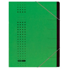 Elba Ordnungsmappe chic A4 aus Karton, 7 Fächer, grün