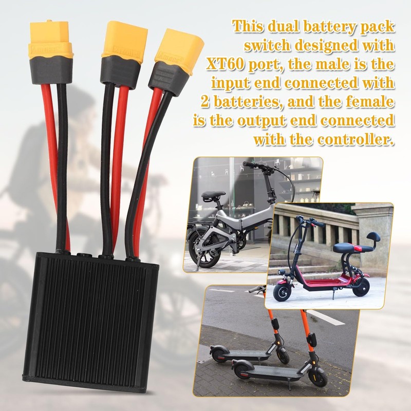 Aepiraza Electric Bike Dual Battery Discharge Converter, 20V-72V DC Double