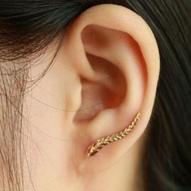 Wendalern Leaf Ear Climber Earrings Boho Ear Crawler Earrings Gold Leaf Ear Cuffs Earrings Leaf Crawler Stud Earrings Jewellery for Women and Girls