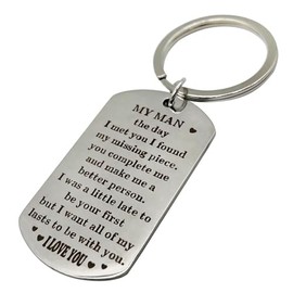 My Man Keyring, Valentines Keyring Gift for Man Christmas Birthday Gifts for Boyfriend Keychain Husband Anniversary