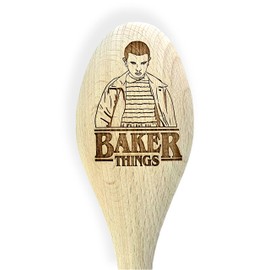 "Baker Things" Eleven Things Inspired Novelty Engraved Wooden Spoon Baking Gift | Baking Stuff | Novelty Gift | UK Merch | Unofficial Merchandise (Eleven)
