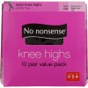 No Nonsense Comfort Top Nylon Knee Highs, Midnight Black, Size