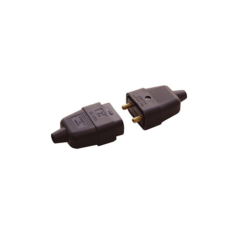 2 Pin In-line Impact Resistant Connector, Black - GVC