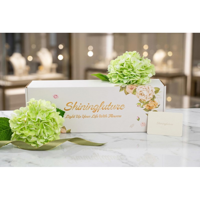4 Pcs Real Touch Artificial Hydrangea flowers，Realistic Fake Flowers，Green