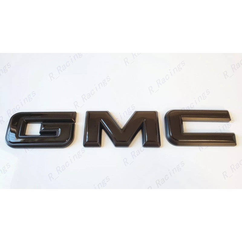 Auto Front Rear Gloss Black IN Emblem Overlay 2019-2025 GMC