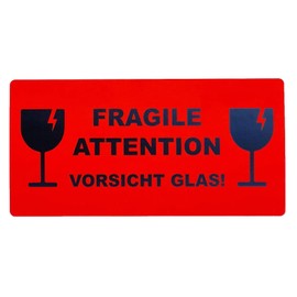 50 Sticker Labels Shipping Stickers Fragile Attetion Caution Glass