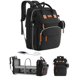 ISMGN Diaper Bag Backpack with Changing Station, Large Diaper Bag, Baby Bag, Multifunctional Diaper Bag, Upgrade Gray