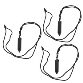 Healeved 3pcs Delicate Obsidian Necklace Crystal Stone Jewelry for Women Men Teenagers Fashion Pendant Decor