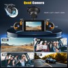 CAMECHO 4 Channel Dash Cam Car, 360° Rotatable Front Rear