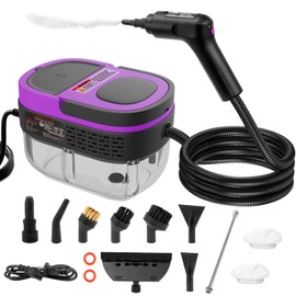 Steam Cleaner - 3-Level Adjustable Handle 15s Heat-Up - Steamer for Cleaning with 10pcs Accessories - Portable Steam Cleaner for Home for Car, Dirt, Grease, Grout, Tile, Floor, Couch, Furniture-Purple