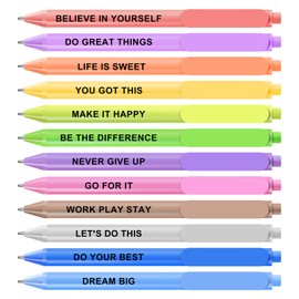 WY WENYUAN 12Pcs Funny Adult Ballpoint Pens Set, Quick-Drying Black Ink, Lightweight & Smooth Writing for Office Gifts, School, Adults (Medium/Fine Point)