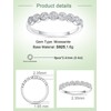 Wedding Band Women Sterling Silver Stackable Moissanite Eternity Ring Bezel