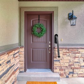 SELEWARE Fully Welded Staircase Handrail Iron Handrail Indoor Outdoor Steps Garage Railing Safety Grab Bar for Elderly Bird Shaped 24'' Length 1.3'' Dia