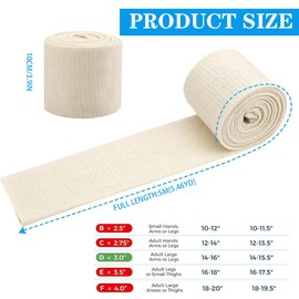 BHSDZX Tubular Bandages Elasticated Tubular Support Bandage Size F Knee Support Bandage Cotton Stockinette Sleeve Roll for Arm Leg (3.9 Inch x 5.46 Yard)