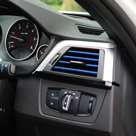 X AUTOHAUX 20pcs Car Air Conditioner Outlet Vent Trim Decorative Strip Blue