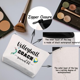 TSOTMO Volleyball Gift Volleyball Coach Makeup Bag Volleyball Coach Survival Kit Cosmetic Bag Sports Gifts for Volleyball Teacher Thank Coach Gift (C.Volleyball Coach)