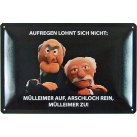Sheet metal sign, 20 x 30 cm, curved Waldorf Statler Muppet exciting saying decorative gift sign