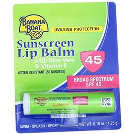 Banana Boat Aloe Vera with Vitamin E Sunscreen Lip Balm SPF 45-0.15