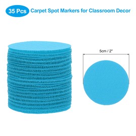 PATIKIL 2" Carpet Spot Markers, 35Pcs Circle Dot Markers Hook and Loop Carpet Spots for Decoration Elementary Preschool Teacher, Blue