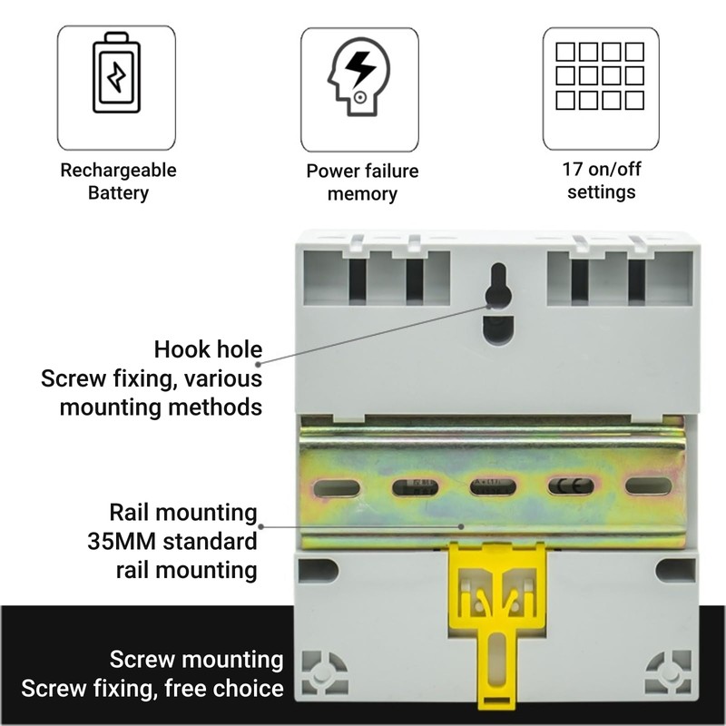 Three Phase Timer Switch Digital Weekly Programmable 380V Time Relay