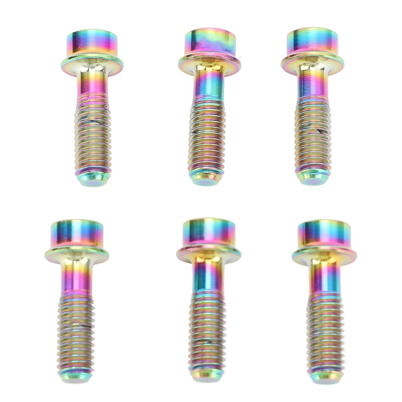6PCS Bicycle Stem Bolt M5 X 16mm Titanium Alloy Waterproof