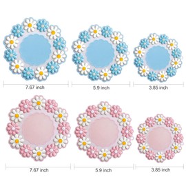 Set of 6 Cute Daisy Silicone Coasters Drinks Cup Mat Heat Insulation Table Mats Non-Slip Pad Tabletop Protection Bowl Placemat Desk Decoration