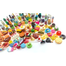 Nuanmu Miniature Food Drink Bottles Pretend Play Kitchen Game Party Toys (Random 20pc Foods)