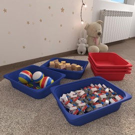Comfyt Storage – Organizer Plastic Bins for Classroom, Kids Room and Home, 6-Pack (Multi)