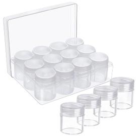 BELLE VOUS Bead Storage Box Plastic Transparent - Sorting Box 12 Containers Removable with Lid Collecting Box for Diamond Painting Accessories, Beads, Jewellery, Glitter, Craft Box Storage