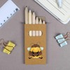 6 x 'Sleepy Bumble Bee' Short 85mm Pencils/Coloured Pencil Set