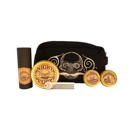 THE VINTAGE GROOMING CO. Mustache Grooming Kit for Men C Strong Hold Mustache Wax, Balm, Shampoo, Wax Remover, Metal Comb & Toiletry Bag | Beard & Mustache Care Set | Facial Hair Styling Kit | Death Grip