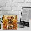 Fall Decor Autumn Maple Leaf Dog Wood Plaque Block Sign