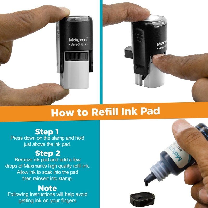 MaxMark Round Self Inking Holiday Stamp - Red Ink -