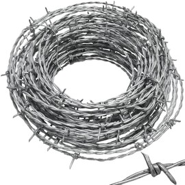 Real Barbed Wire 60ft 15.5 Gauge - Great for Crafts, Fences, and Critter Deterrent