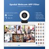 Spedal 4K Webcam with Ring Light, Built-in Privacy Cover and