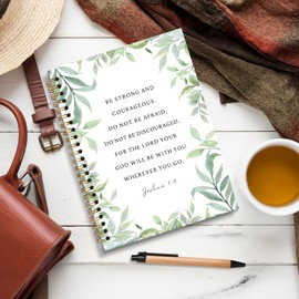 JRTW Christian Inspirational Botanical Notebook Journal, Christian Gifts for Women, Eucalyptus Botanical Bible Journaling Notebooks for Note Taking, Spiral Notebook 5.5x8.3 Inch