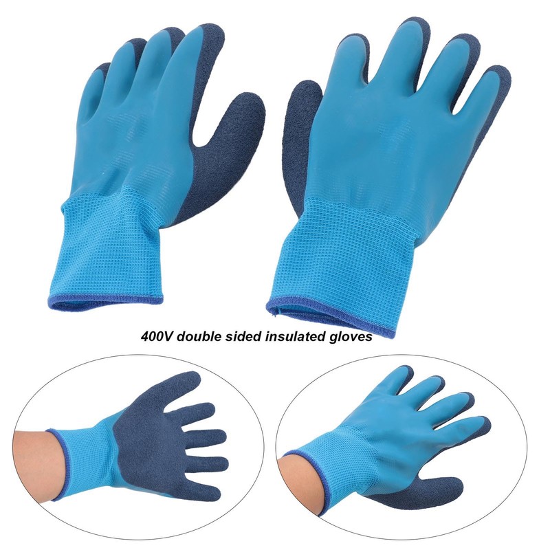 lvifloae Electric Insulated Gloves 400V Voltage Resistant Non-Slip Rubber Electrical