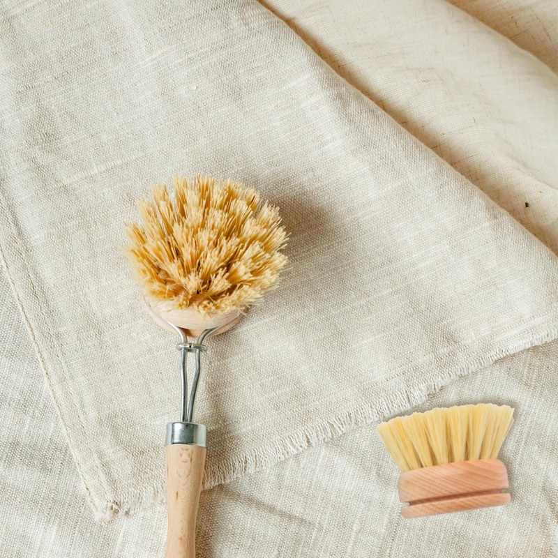 Tabanzhe Wooden Washing Up Brushes-4PCS Replacement Brush Heads for Bamboo