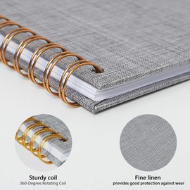 Jubilife Mini Scrapbook 17.5x17.5 CM Linen Photo Album Kraft White Pages Memory Book for Wedding, Baby, Family, Graduation, Travel & Vacation Memories