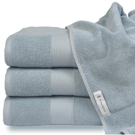 MAURA Premium Bath Towels 100% Cotton 27x54 Ultra Absorbent Quick Dry 4 Pack Soft Terry Bath Towels Set for Bathroom, Hotel and Spa Quality, Serenity Blue