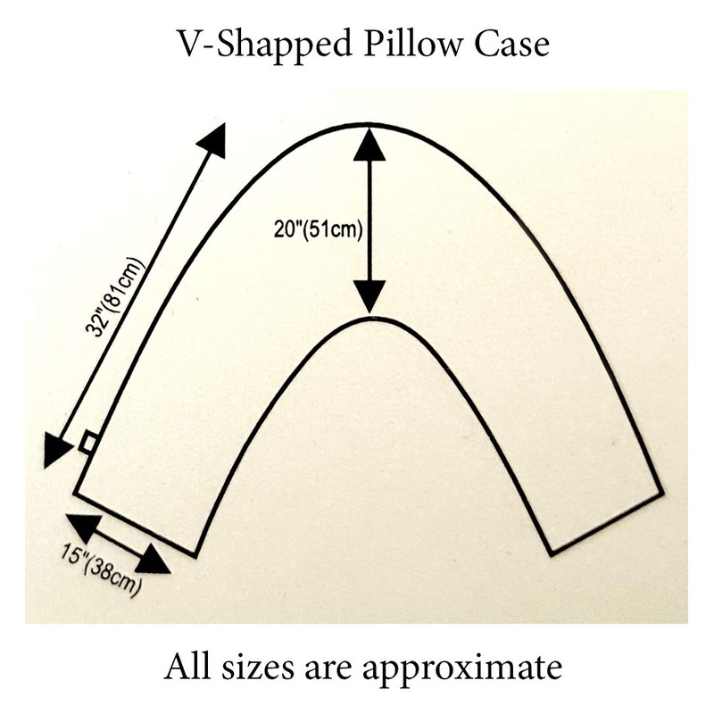 2 Pack Poly-Cotton Plain Dyed V Shaped Pillow Cases Covers