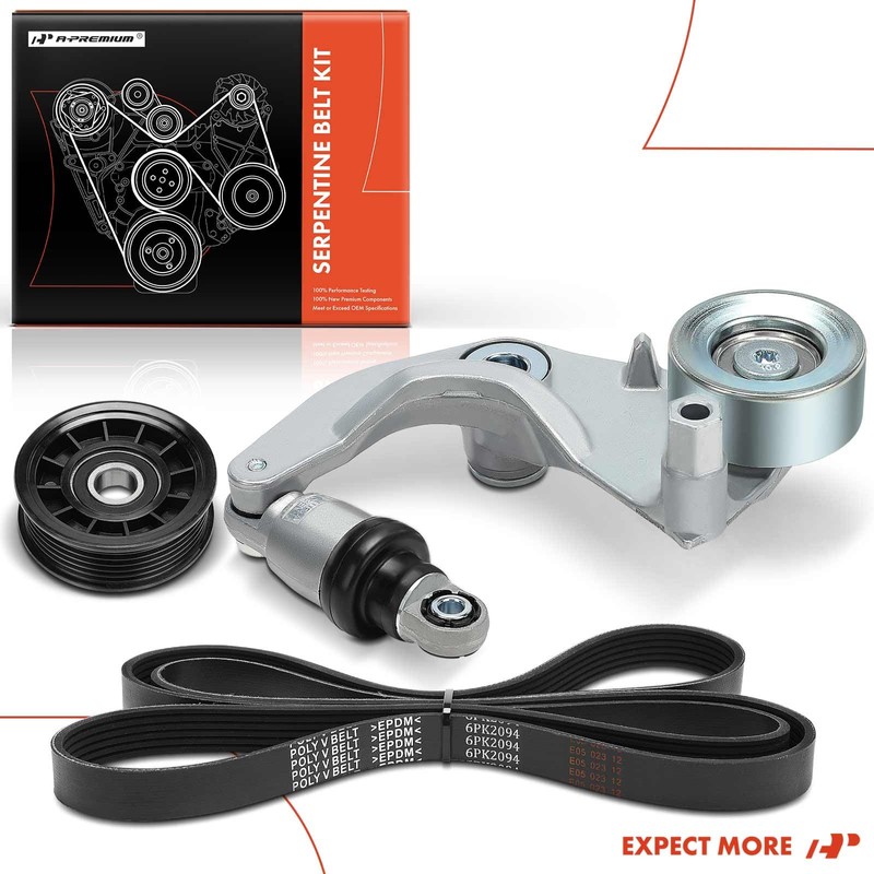 A-Premium Engine Serpentine Belt Drive Kit Compatible with Honda Civic