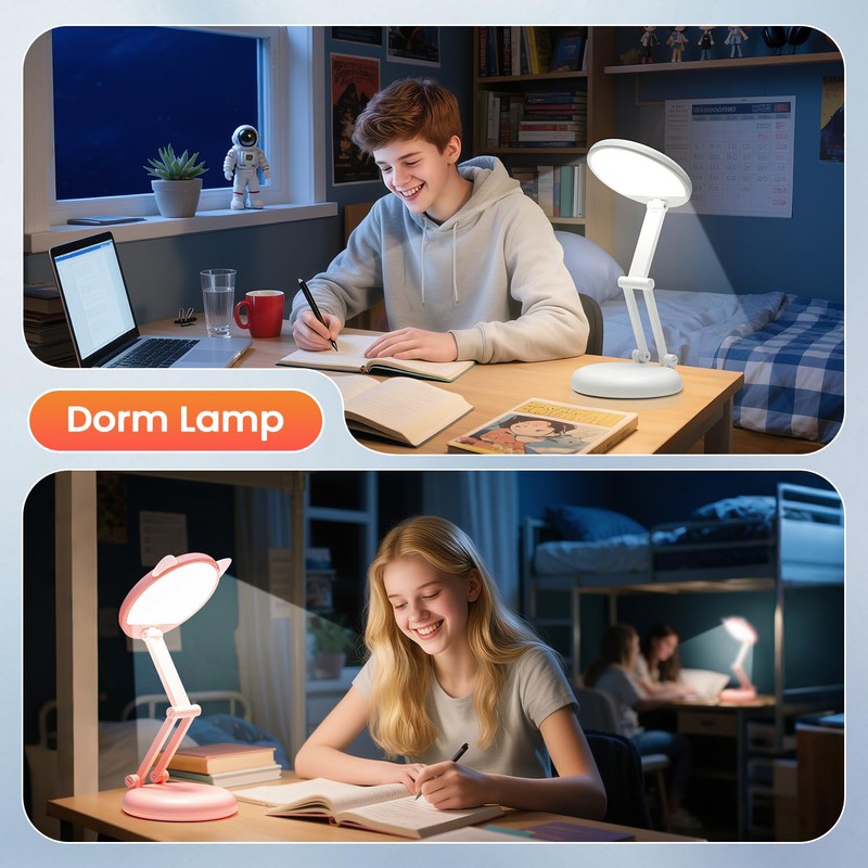 One Fire Cordless Desk Lamp for College Dorm Room,Dimmable Battery