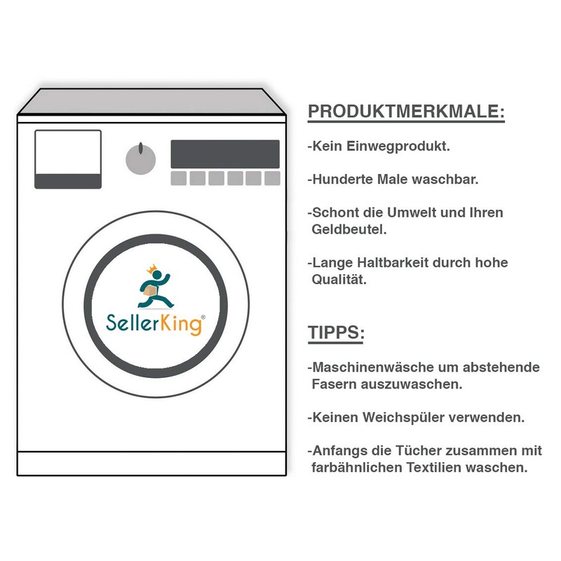 SellerKing® 6 Microfibre Cloths Green (3) and Blue (3) Microfibre