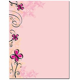 Soft Floral Letterhead Laser & Inkjet Printer Paper, 100 pack