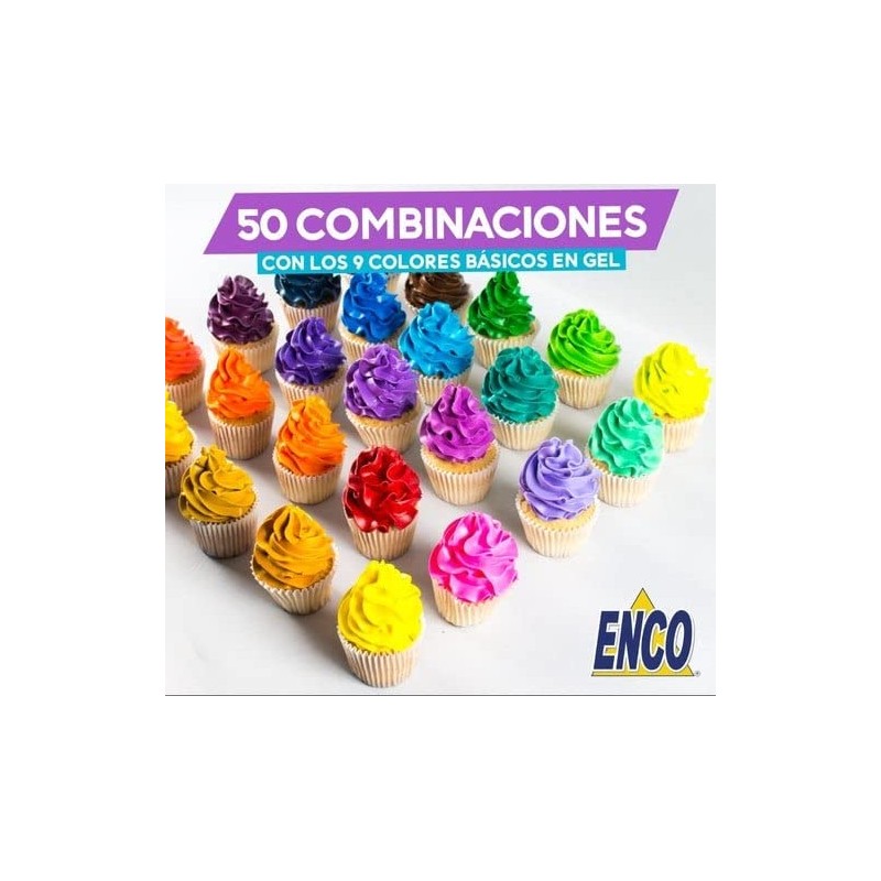 Enco, Kit 9 Colores en gel básicos de 40g