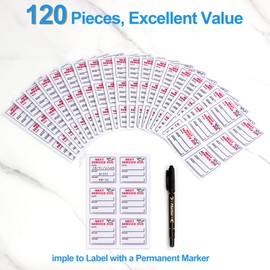 GUEER for Oil Change Sticker Static Cling, Clear Stickers 120 Pcs 2x 2 Next Service Due Sticker for Windshield, Easy to Peel with No Residue for Car Auto Vehicle Window (Red3)